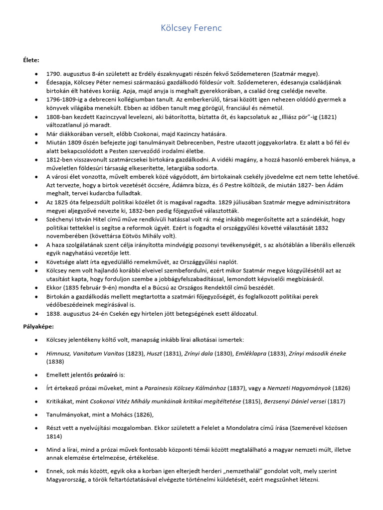 Kölcsey Ferenc PDF