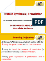 Lecture 9 Translational, Protein Synthesis and Post Translational Modifications MD 2 2023 by DR Mohamed Abdelbaky