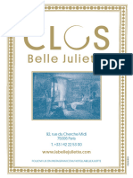 Le Clos Belle Juliette - English Menu