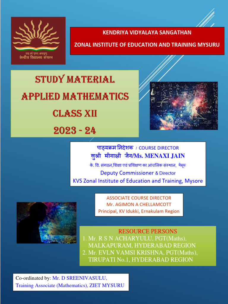 Applied Mathematics Study Material | PDF | Matrix (Mathematics) | Equations