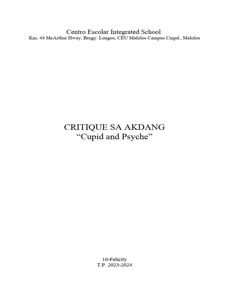 Cupid and Psyche | PDF