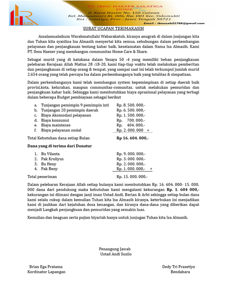 Surat Ucapan Terimakasih Pdf