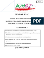 Soal Penyisihan Sains Lev 3 (Tipe B)