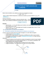 Cours Réflexion Et Réfraction de Lumière 1