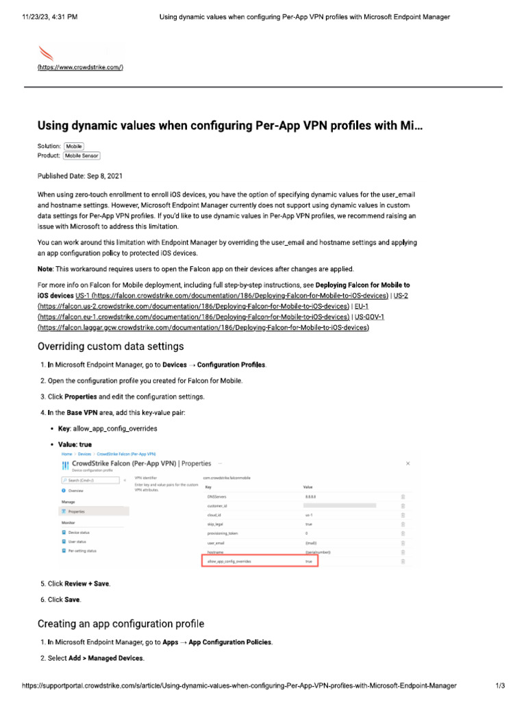 Crowdstrike MDM Configuration For (IOS) | PDF