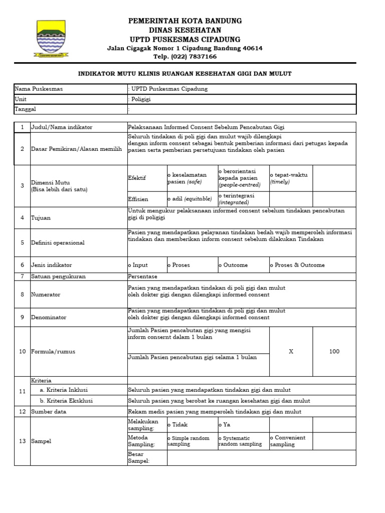 FORMAT IPP Ruangan Gigi Dan Mulut | PDF