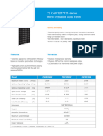 72 Cell 125 125 Series: Mono Crystalline Solar Panel