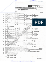10th Maths EM Quarterly Exam 2023 Original Question Paper Chennai District English Medium PDF Download