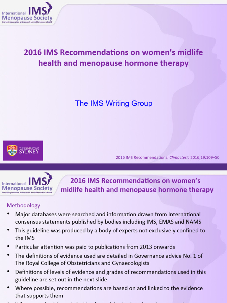 2016 Ims HRT Health Slide Kit PDF Menopause Urinary Incontinence