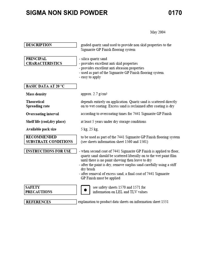 Sigma Non Skid Powder Application Guide | PDF
