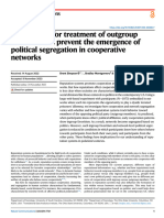 Reputations For Treatment of Outgroup Members Can Prevent The Emergence of Political Segregation in Cooperative Networks