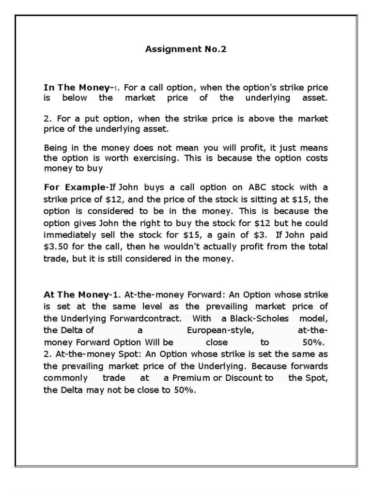Understanding Options: In, At, Out of Money | PDF | Career & Growth ...