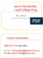 Welcome To Precalculus Honor and College Prep.: Ms. Pham