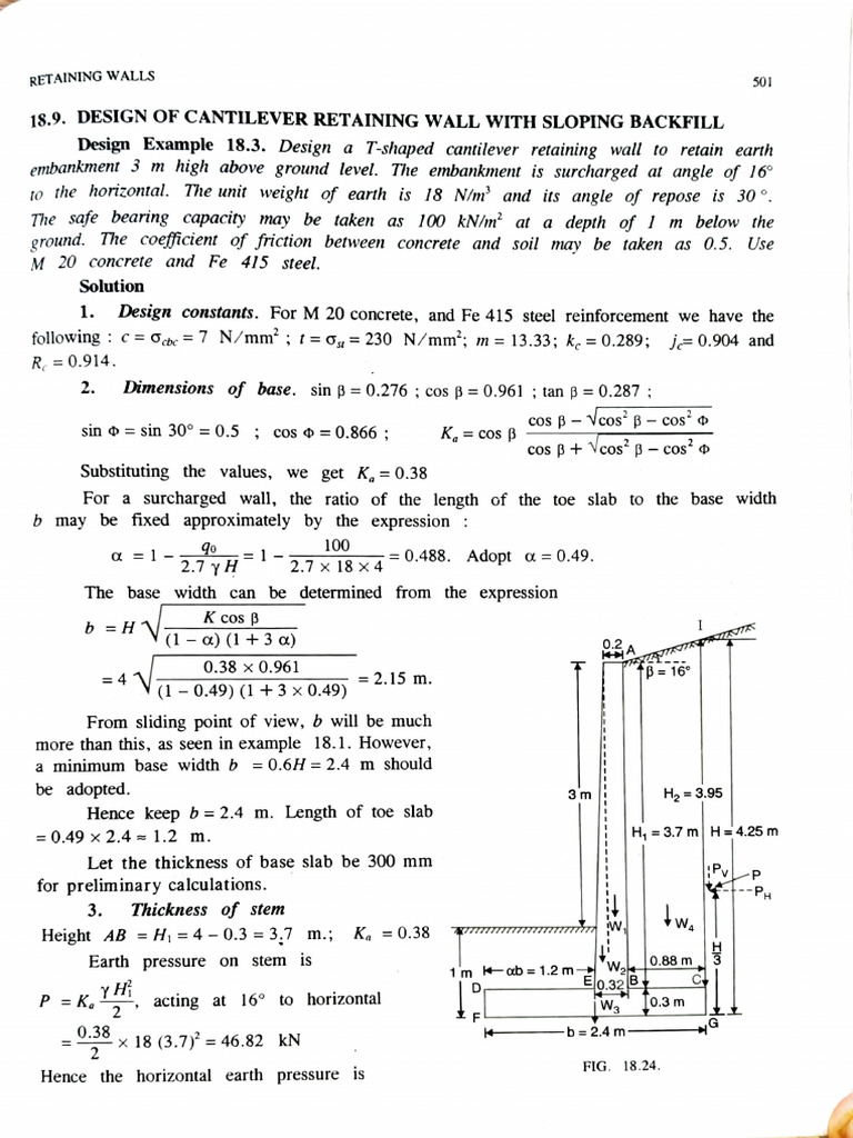 Cantilever Retaining Wall | PDF | Mechanics | Applied And ...