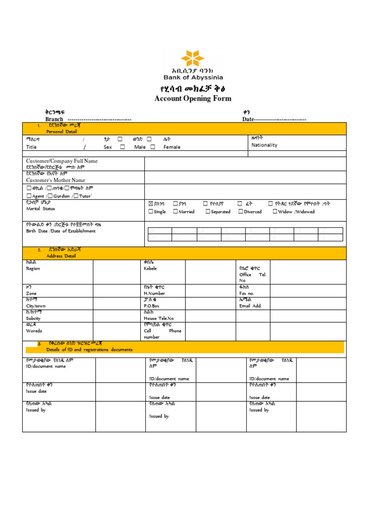 Account Opening Form | PDF