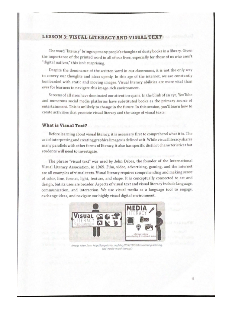 Lesson 3 Visual Literacy and Visual Text | PDF