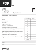 AQA GCSE Physics Paper 2 F (Separate) Question Paper