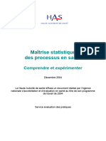 Maitrise Statistique Des Processus en Sante Guide 2005