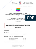 La Maitrise Statistique Du Procédé de Remplissage Des Bouteilles Des Boissons Gazeuses - ER-RAJY Mohammed