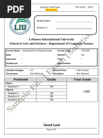 CSCI250 - Sample Final Exam - Solution