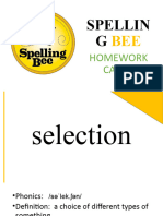 Spelling Bee Homework Cards