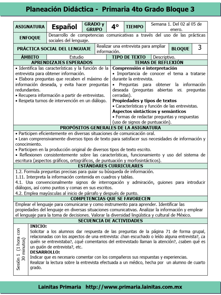 Plan 4to Grado - Bloque 3 Español (2016-2017) | PDF | Publicidad ...