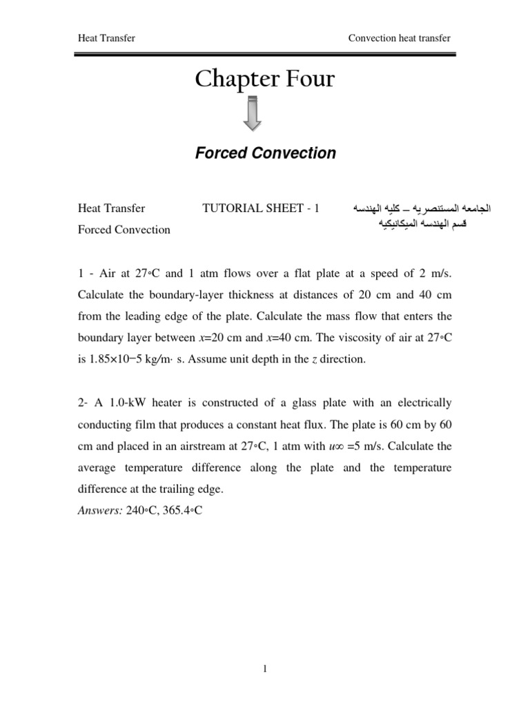 Forced Convection Heat Transfer Tutorial | PDF | Heat Transfer ...