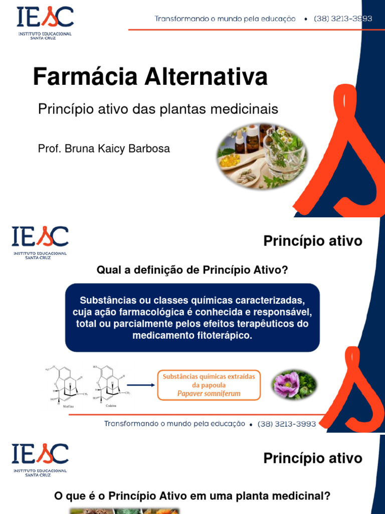 Princípios Ativos em Plantas Medicinais | PDF | Metabolismo | Plantas