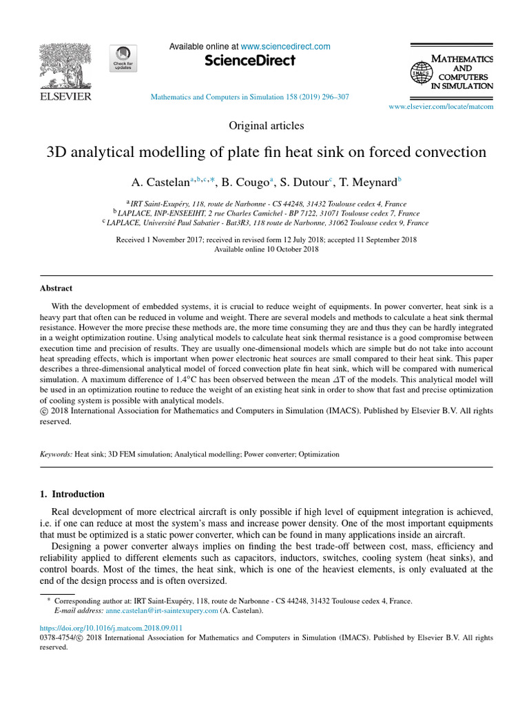 Analytical Forced Convection Modeling Of Plate Fin Heat Sinks – RRGC