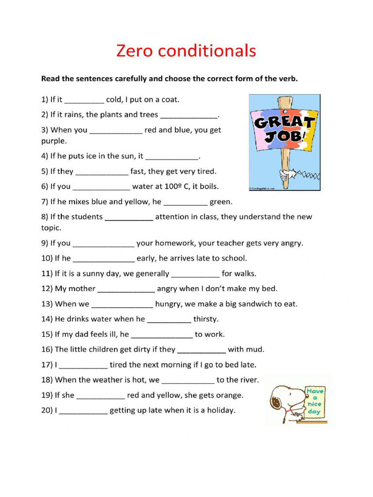 Zero Conditional 7° Basico | PDF