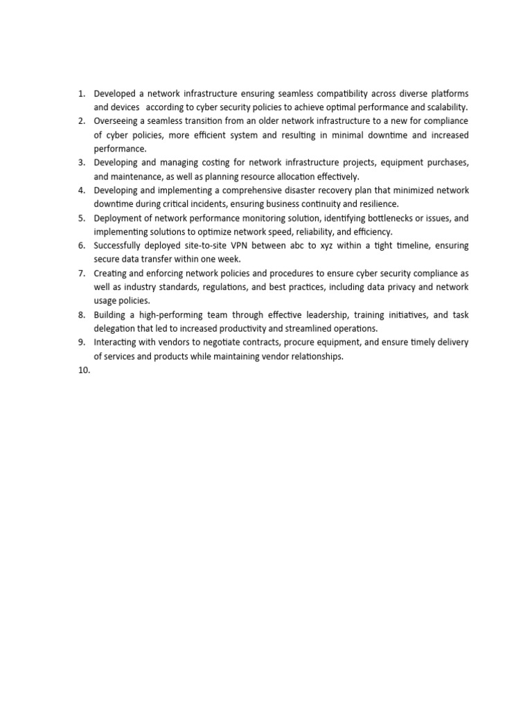 Developed A Network Infrastructure PDF