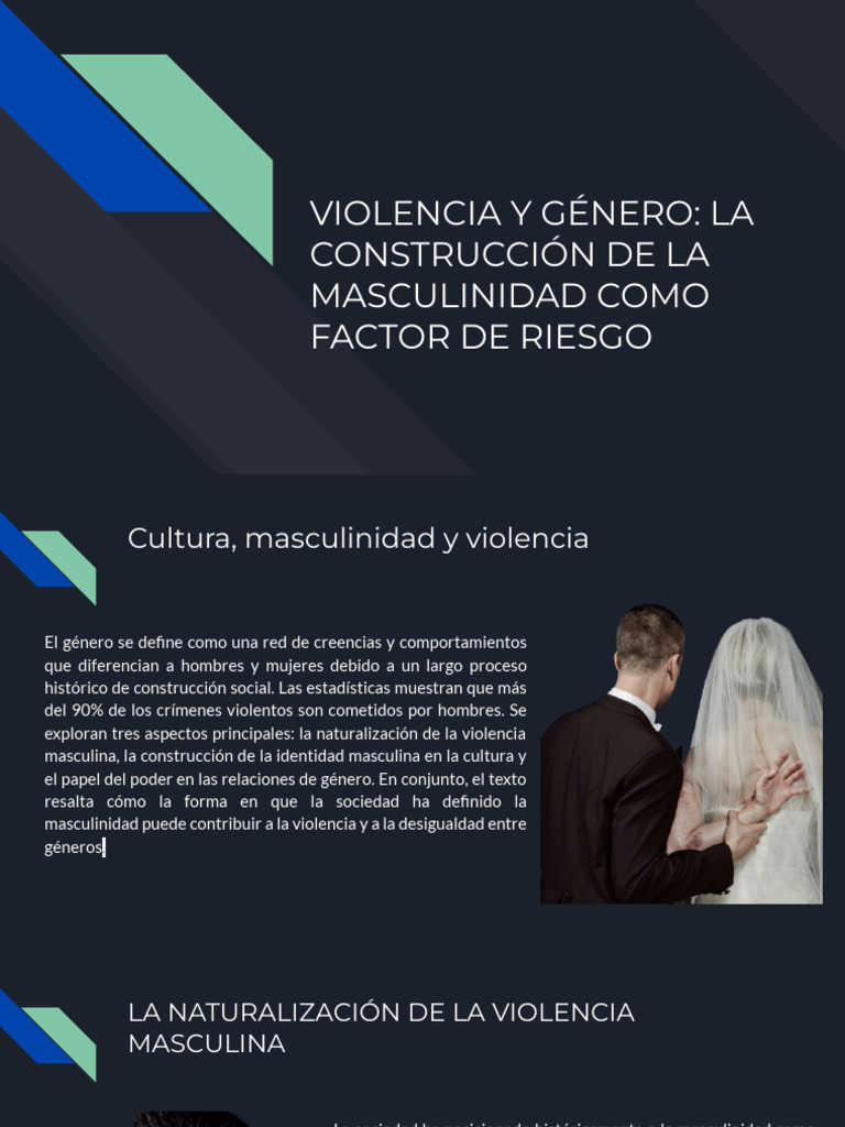 Violencia y Género - La Construcción de La Masculinidad Como Factor de ...