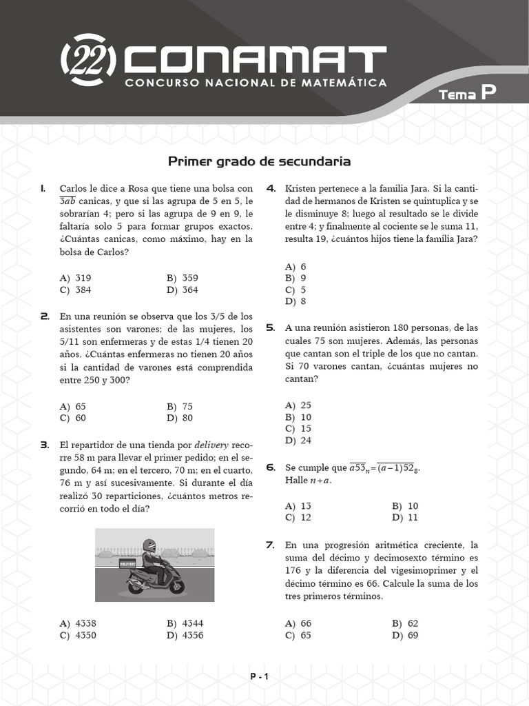 Problemas Matemáticos para Secundaria | PDF