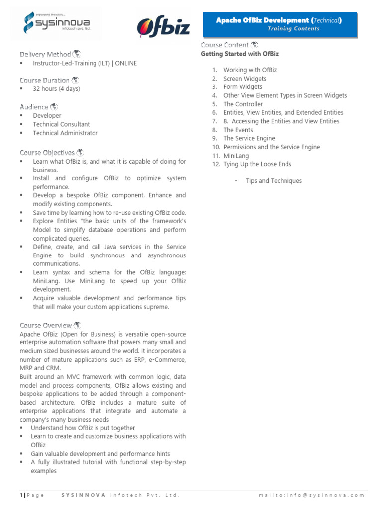 Apache OfBiz Development Training Guide | PDF | Software Engineering ...