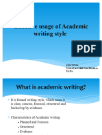 Effective Usage of Academic Writing Style