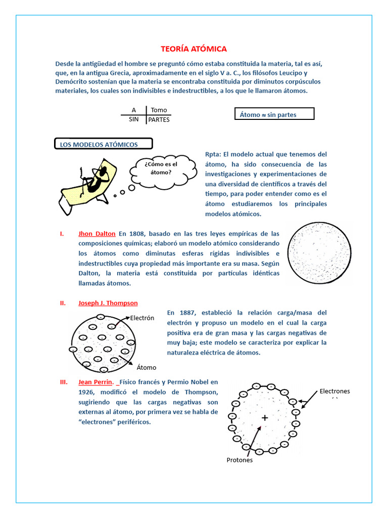 Teoría Atómica Pdf átomos Núcleo Atómico