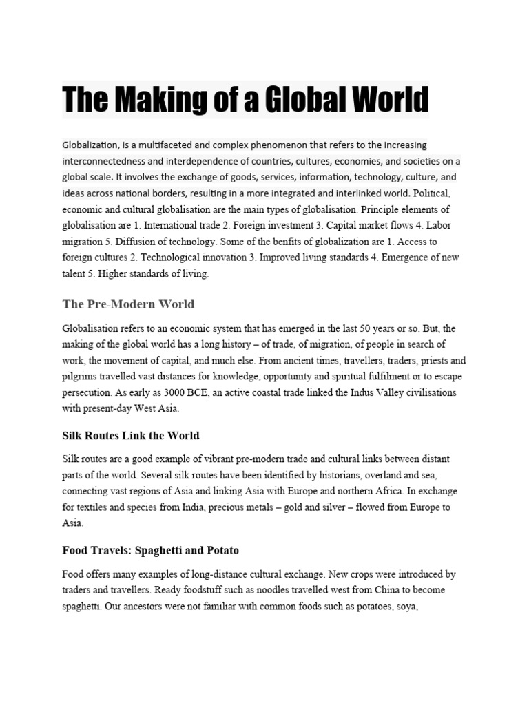 The making of a global world pdf globalization great depression