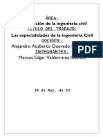 Especialidades de La Ingenieria Civil