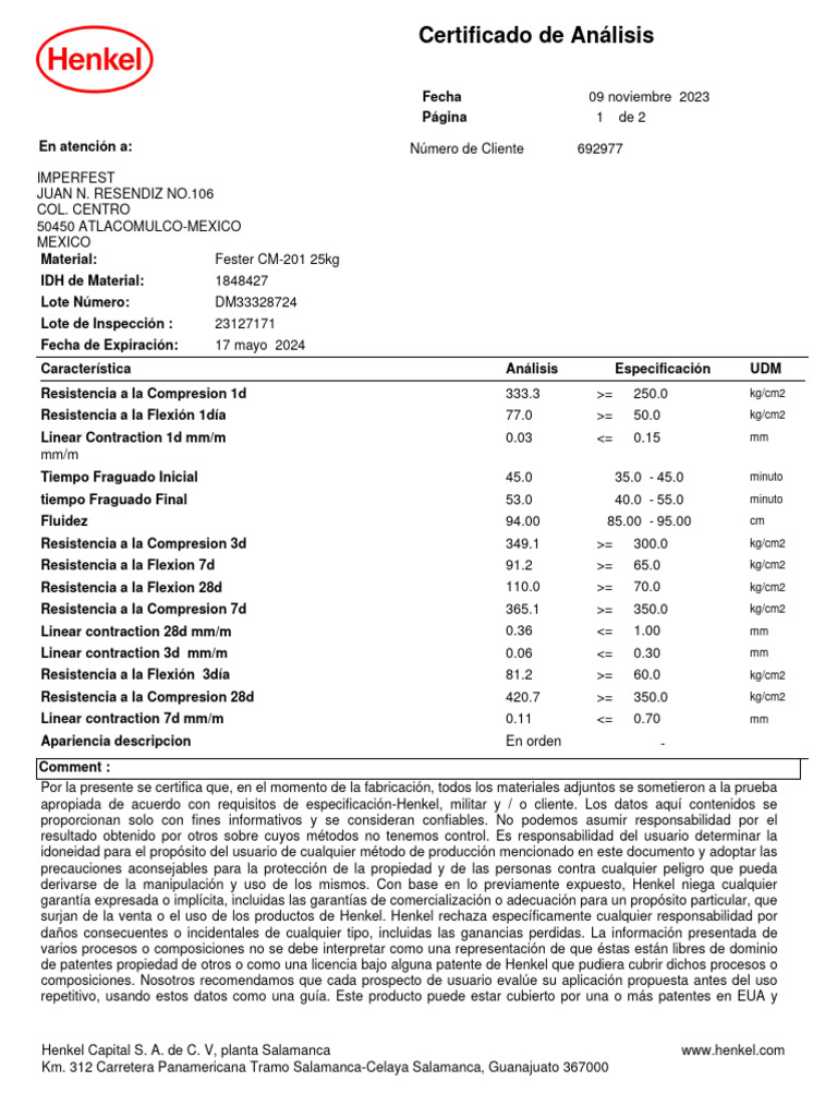 C. Calidad Fester CM-201 | PDF