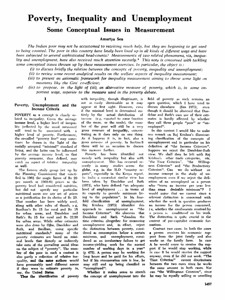 Poverty Inequality and Unemployment | PDF | Gini Coefficient | Income
