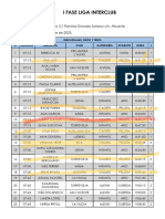 I Fase Liga Interclub: Sede: Día