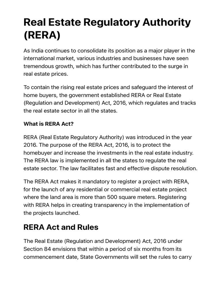 rera-act-real-estate-regulatory-authority-rera-rules-pdf
