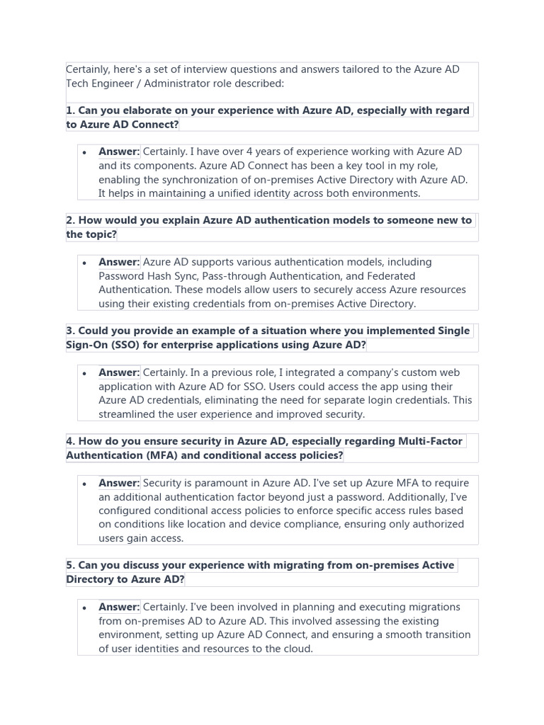 Azure ad interview question pdf microsoft azure systems engineering