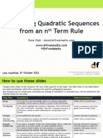 603 - Generating Quadratic Sequences From An NTH Term Rule - Lesson