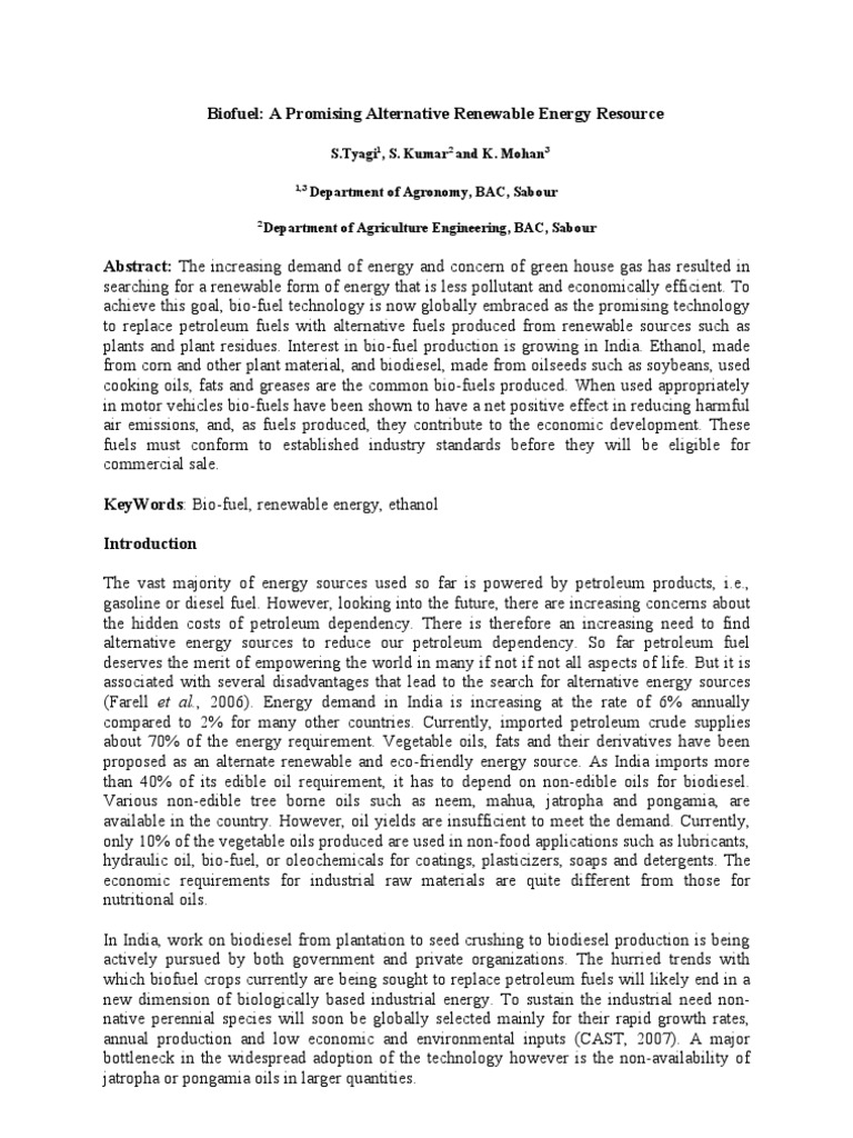 Biofuel: Sustainable Energy Solutions | PDF | Biodiesel | Biofuel