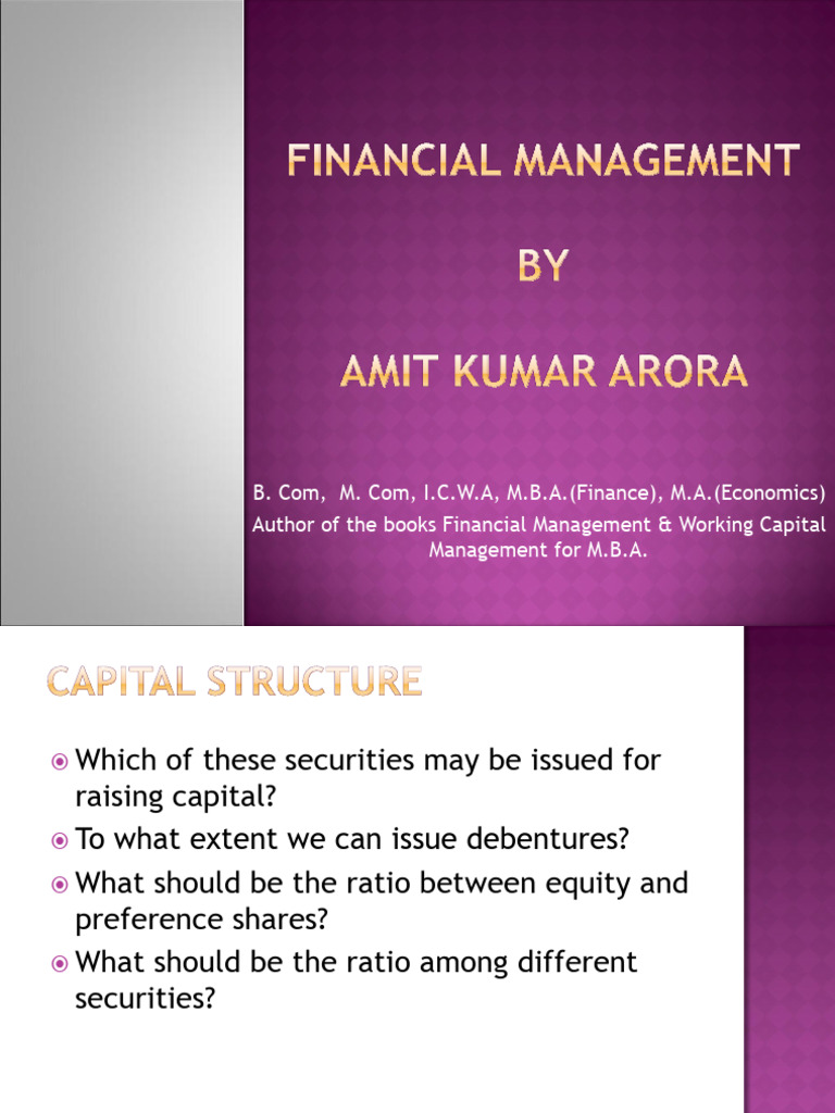 FMCap. Structure COC PDF Cost Of Capital Capital Structure