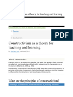 Constructivism As A Theory For Teaching and Learning