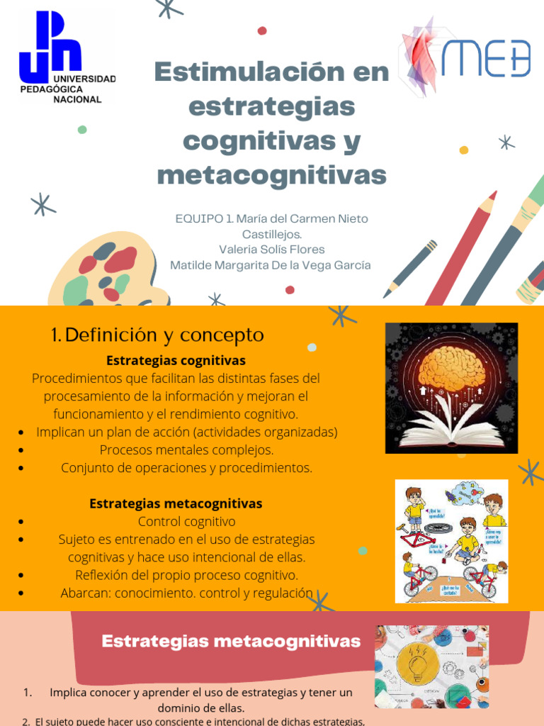 Estimulación en Estrategias Cognitivas y Metacognitivas | PDF | Memoria ...