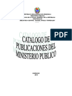 Catálogo y Lista de Publicaciones Del Ministerio Públi