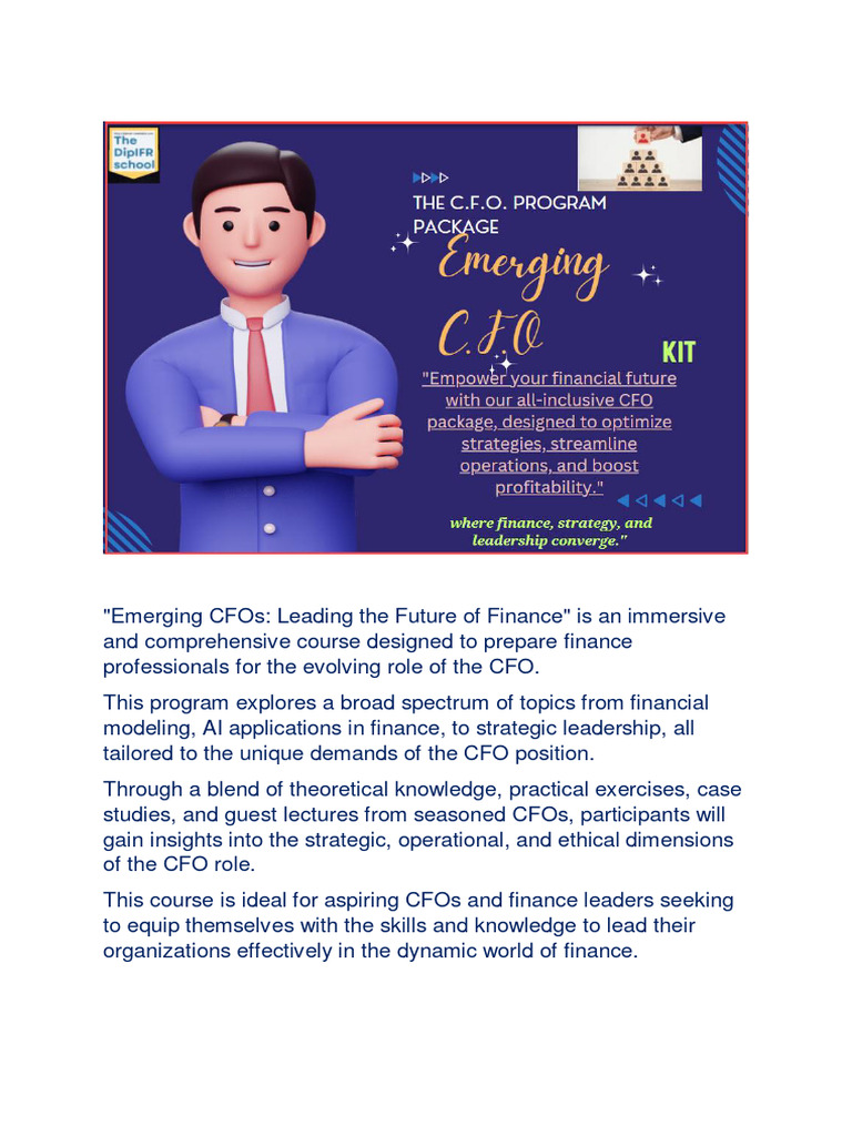 The CFO Program Package | PDF | Chief Financial Officer | Capital Budgeting